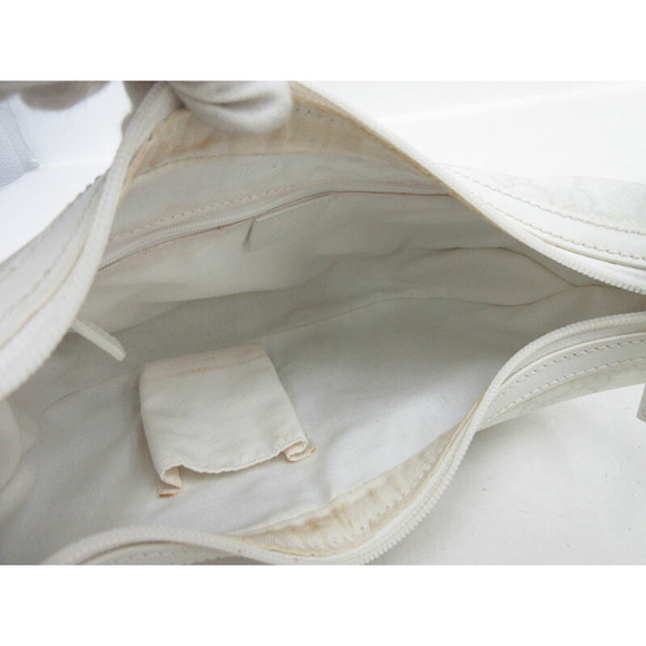 GUCCI GG Supreme Shoulder Bag White Navy Blue Leather - Picture 9 of 11